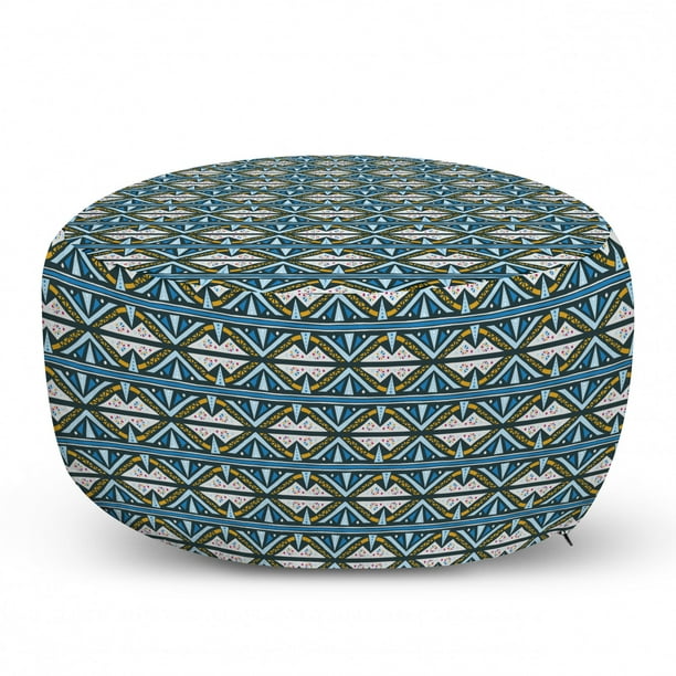 Ambesonne Geometric Ottoman Pouf Decorative Soft Foot Rest with Removable Cover Living Room and Bedroom Retro Inspired Pattern with Circular Floral Motif Sea Blue Dark Turquoise Ambesonne Geometric Ottoman Pouf Decorative Soft Foot Rest with Removable Cover Living Room and Bedroom Retro Inspired Pattern with Circular Floral Motif Sea Blue Dark Turquoise